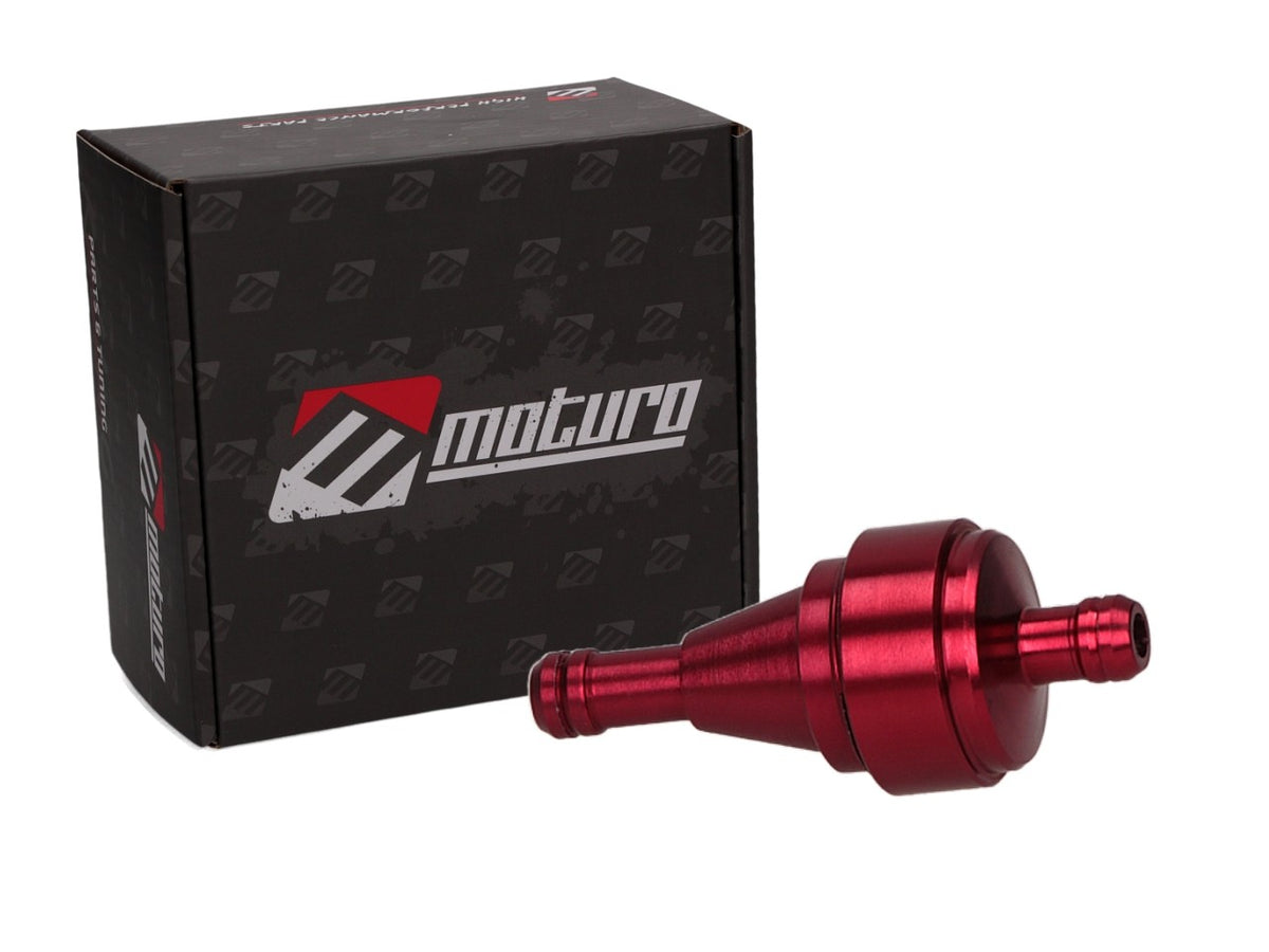 Moturo Benzinfilter alu rot für Pocket Bike