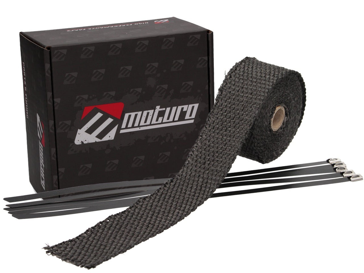 Moturo Hitzeschutzband 5m Ceramic inkl. 5 Metall-Kabelbinder schwarz