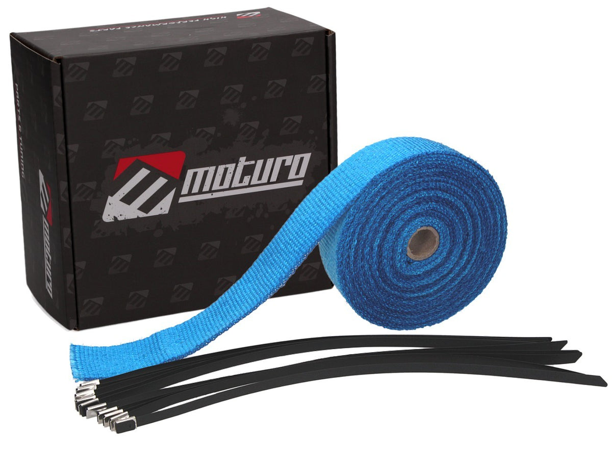 Moturo Hitzeschutzband Fiberglas blau 15m