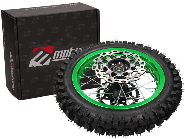 Moturo Komplettrad 14" grün vorne für Dirt Bike AGB27