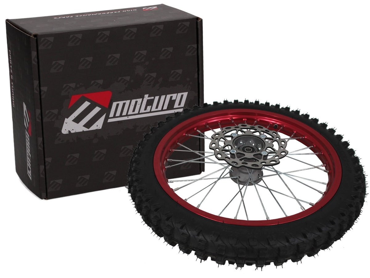 Moturo Komplettrad 17" rot vorne für Dirt Bike AGB30