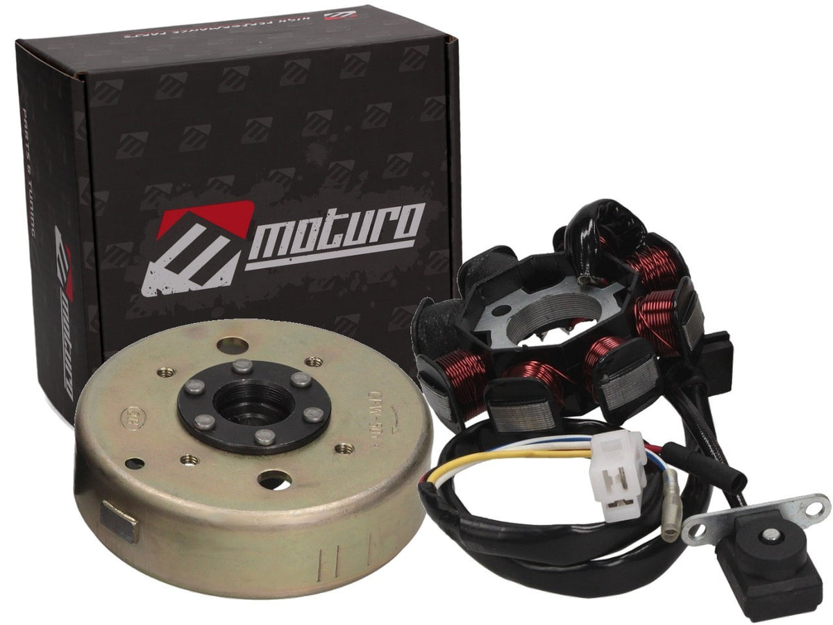 Stator d'alternateur Moturo avec volant magnétique pour 139QMB QMA GY6 50cc