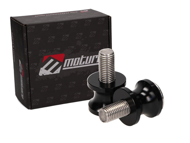 Moturo swingarm adapter bobbins black M10 for Yamaha Aprilia Honda Ducati