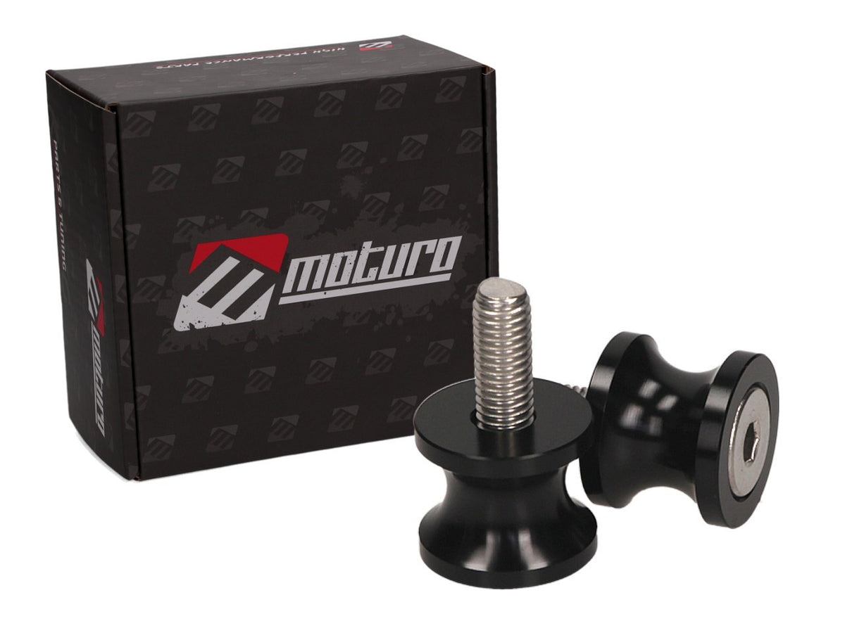 Moturo Schwingenadapter Bobbins schwarz M8 für Yamaha Aprillia Honda Ducati
