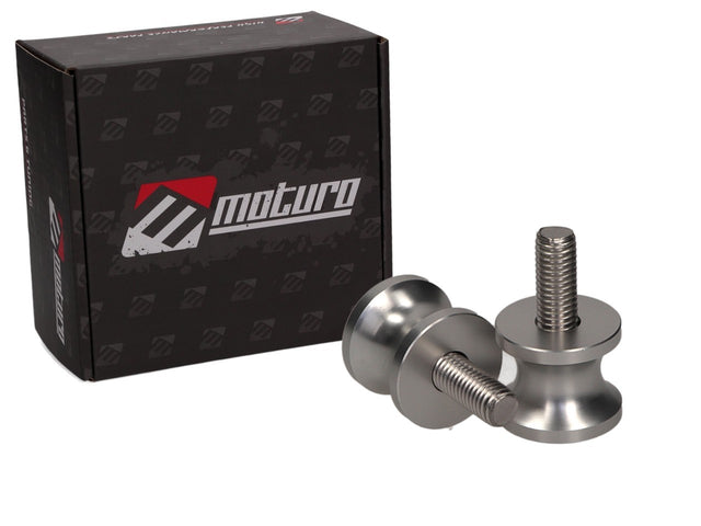 Moturo swingarm adapter bobbins silver M8 for Yamaha Aprilia Honda Ducati