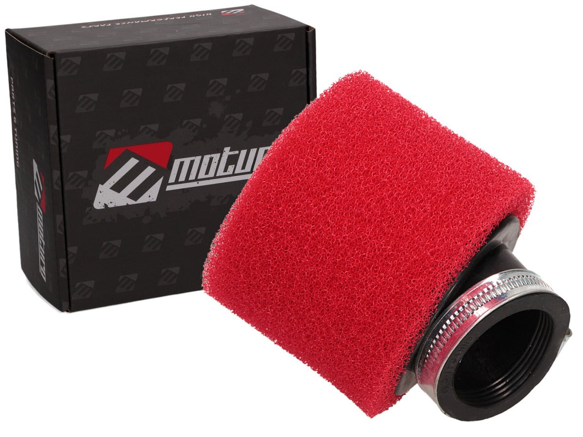 Moturo Sport Luftfilter rot 42mm PZ27 für Motorrad Roller ATV Quad