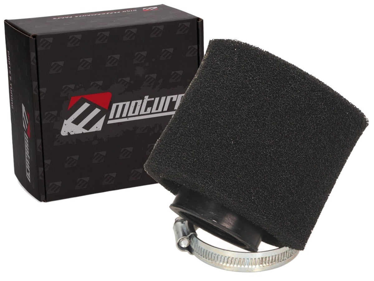 Moturo Sport Luftfilter schwarz 42-44mm Anschluss Typ 26 für Motorrad ATV Quad