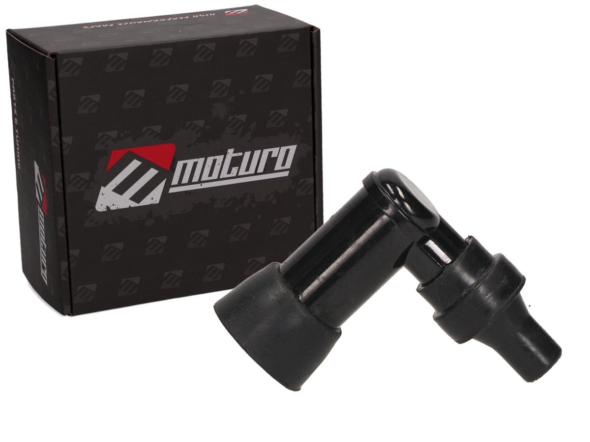 Moturo Zündkerzenstecker 90° Typ 4 schwarz gummiert