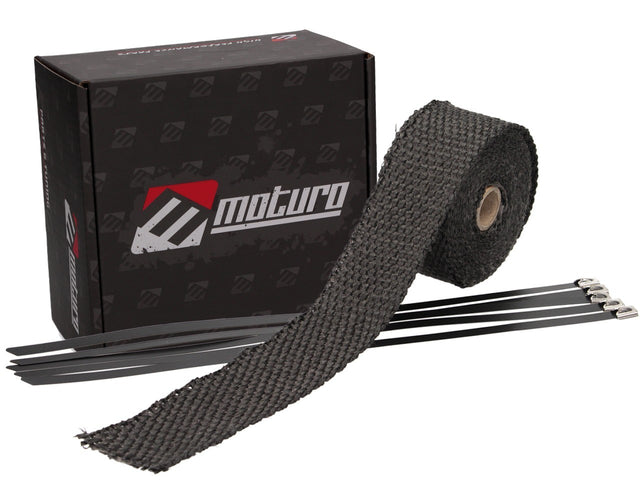 Moturo Hitzeschutzband 5m Ceramic inkl. 5 Metall-Kabelbinder schwarz