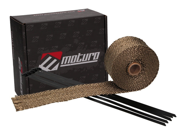 Moturo Hitzeschutzband 5m Titanium inkl. 5 Metall-Kabelbinder