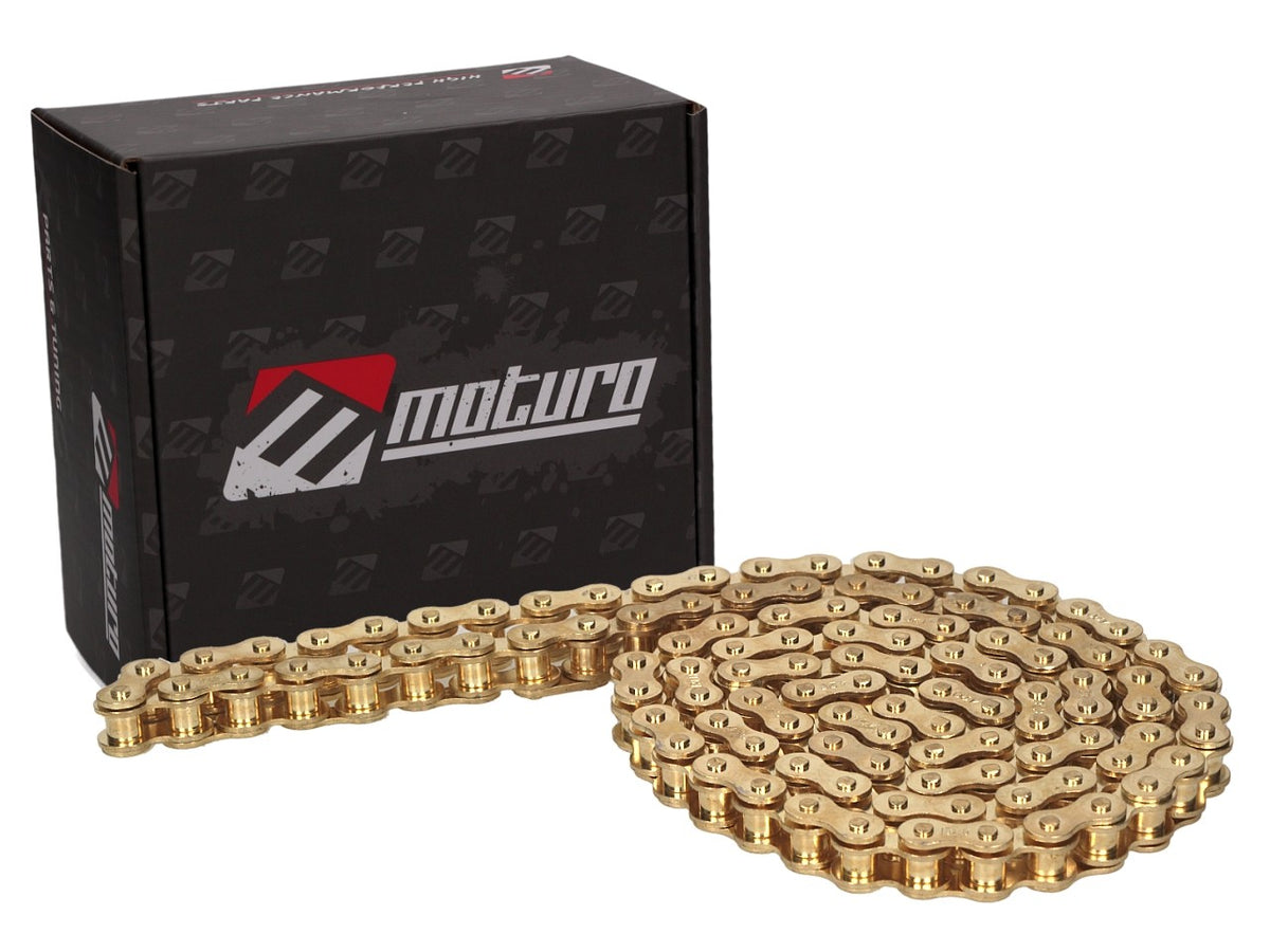 Moturo Kette 55 Glieder (420) gold für Dirt Bike