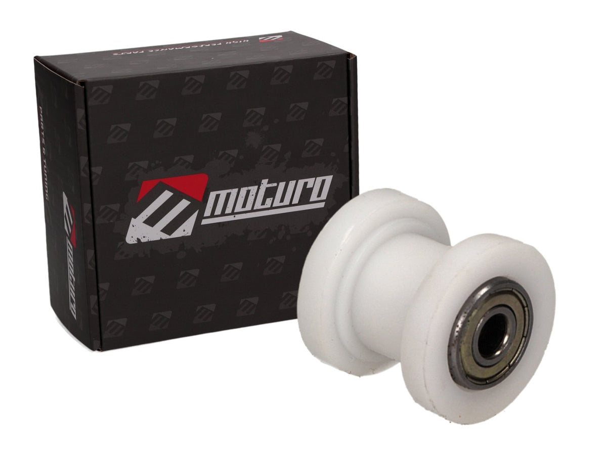 Galet tendeur de chaîne Moturo blanc pour Dirt Bike Pit Bike ATV Quad
