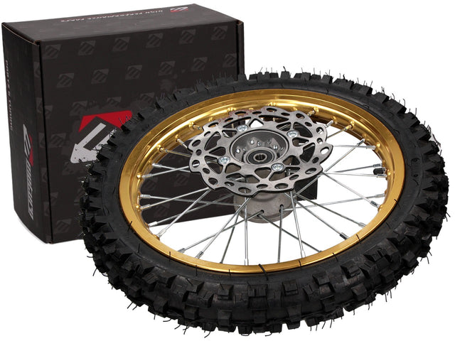 Moturo Komplettrad hinten 12" gelb für Dirt Bike AGB29