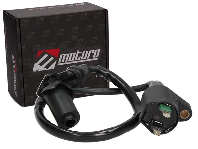 Moturo Zündspule mit Zündkerzenstecker kpl schwarz für 50-150ccm GY6 ATV Quad